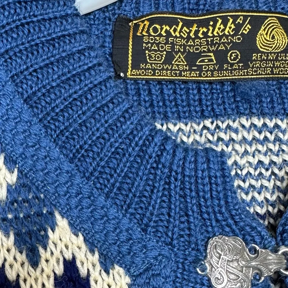 Nordstrikk A/S Vintage Norwegian Wool Snowflake Cardigan Sweater - Picture 7 of 11